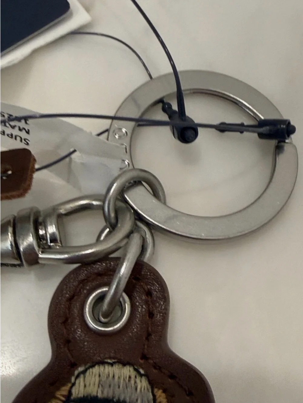 NEW Polo Ralph Lauren COASTAL BEAR - LEATHER Key Ring Keychain - BROWN